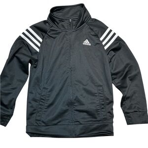 Adidas Boys Black Track Jacket Full Zip Size 7
